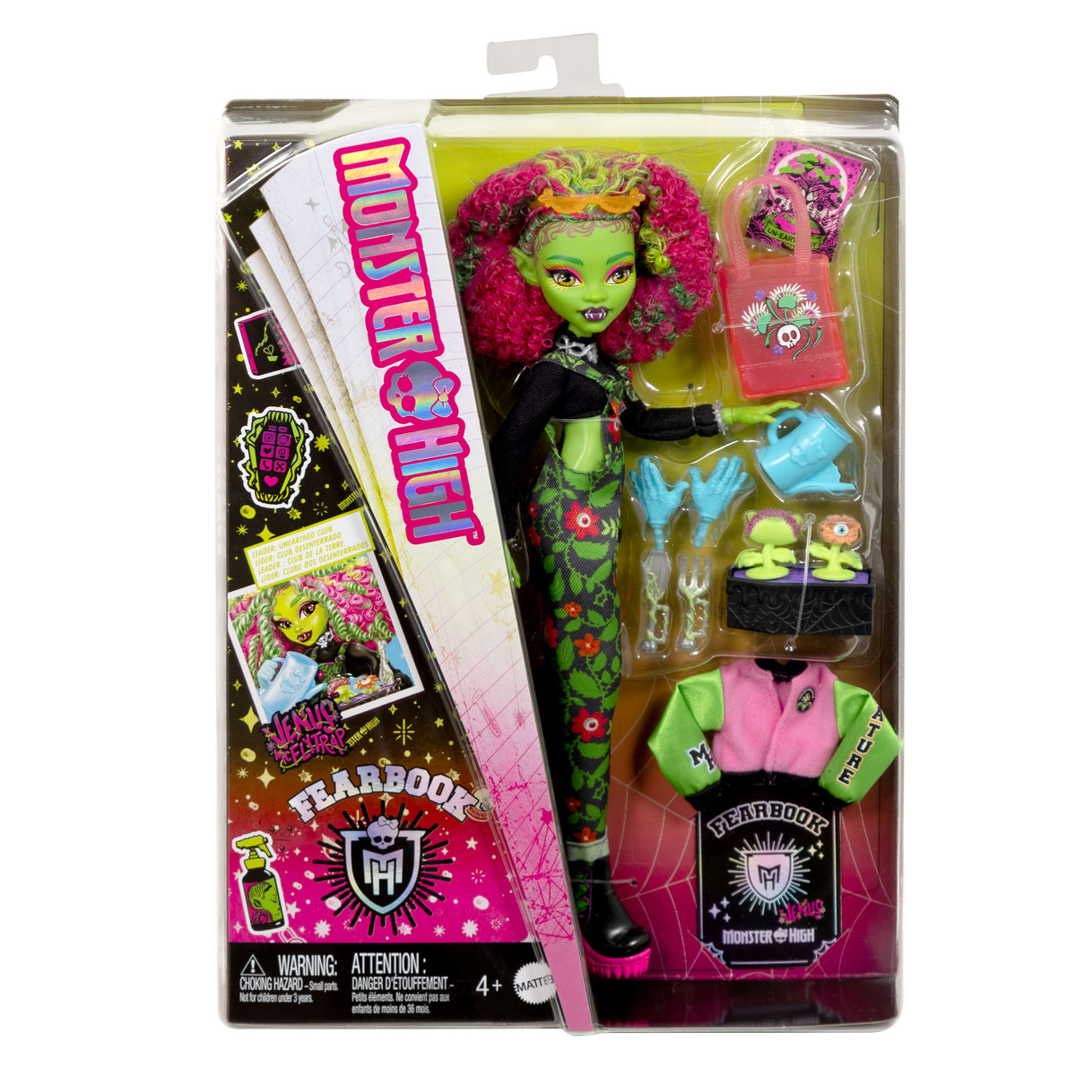 Yıllık ve çevre kulübü aksesuarları ile Monster High Gizemli Yıllık Venus McFlytrap bebek