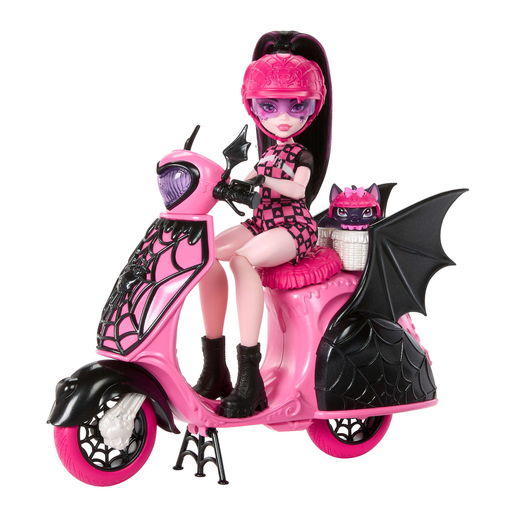 Monster High Motosiklet, Draculaura bebek ve Count Fabulous seti