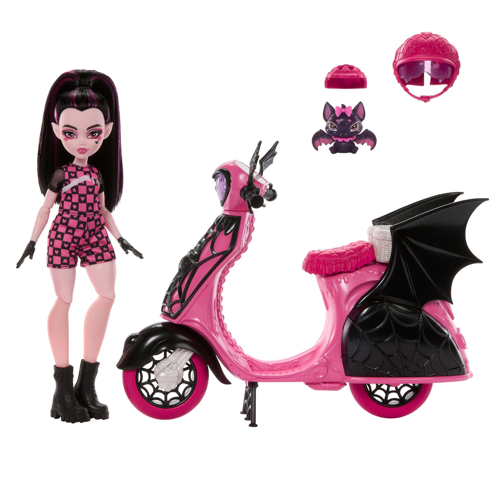 Monster High Motosiklet, Draculaura bebek ve Count Fabulous seti