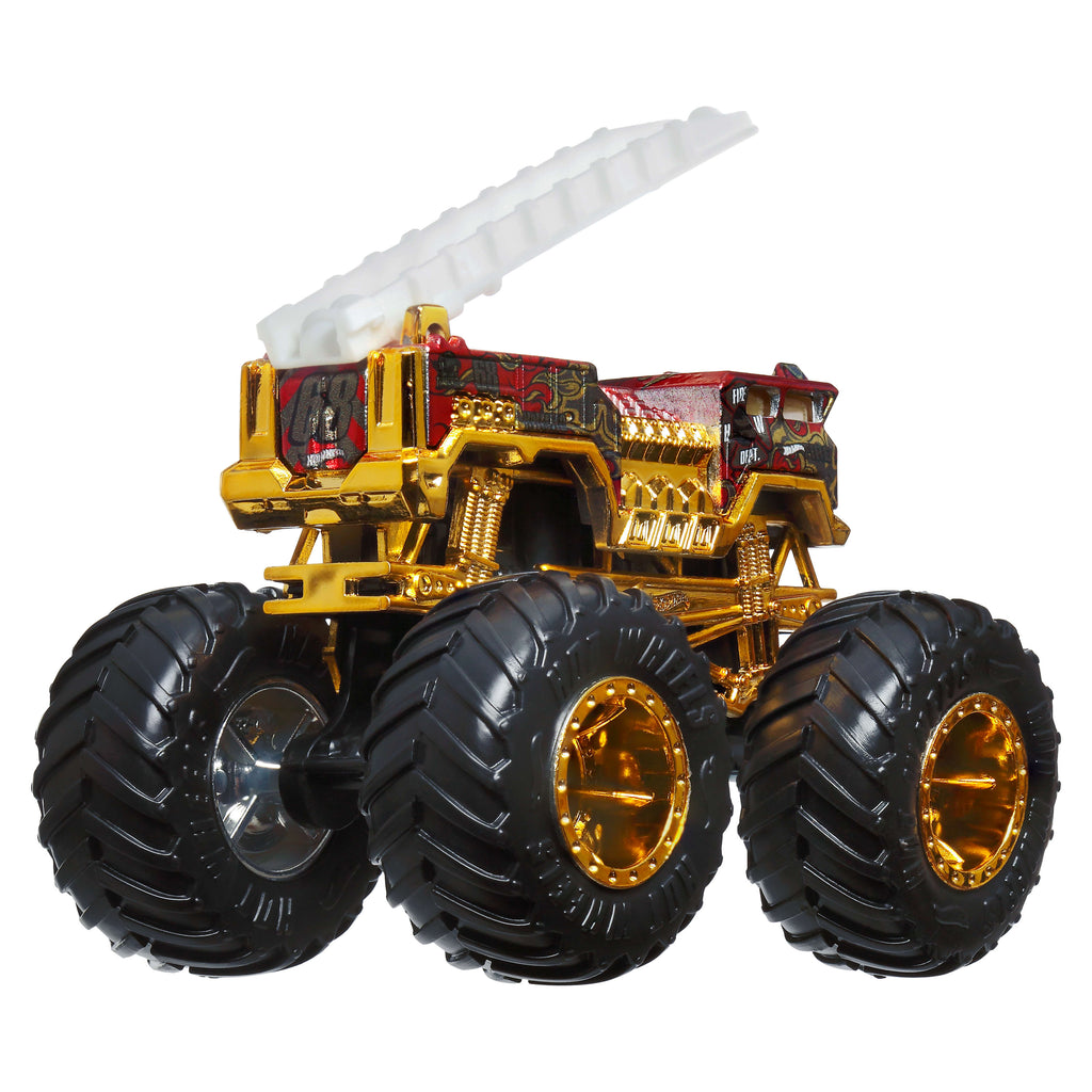 Hot Wheels® Monster Trucks Bigfoot Trophy Şampiyonları Tekli Arabalar 1:64 ölçekli üst düzey metal araç ve kupa (Stiller çeşitlilik gösterebilir)