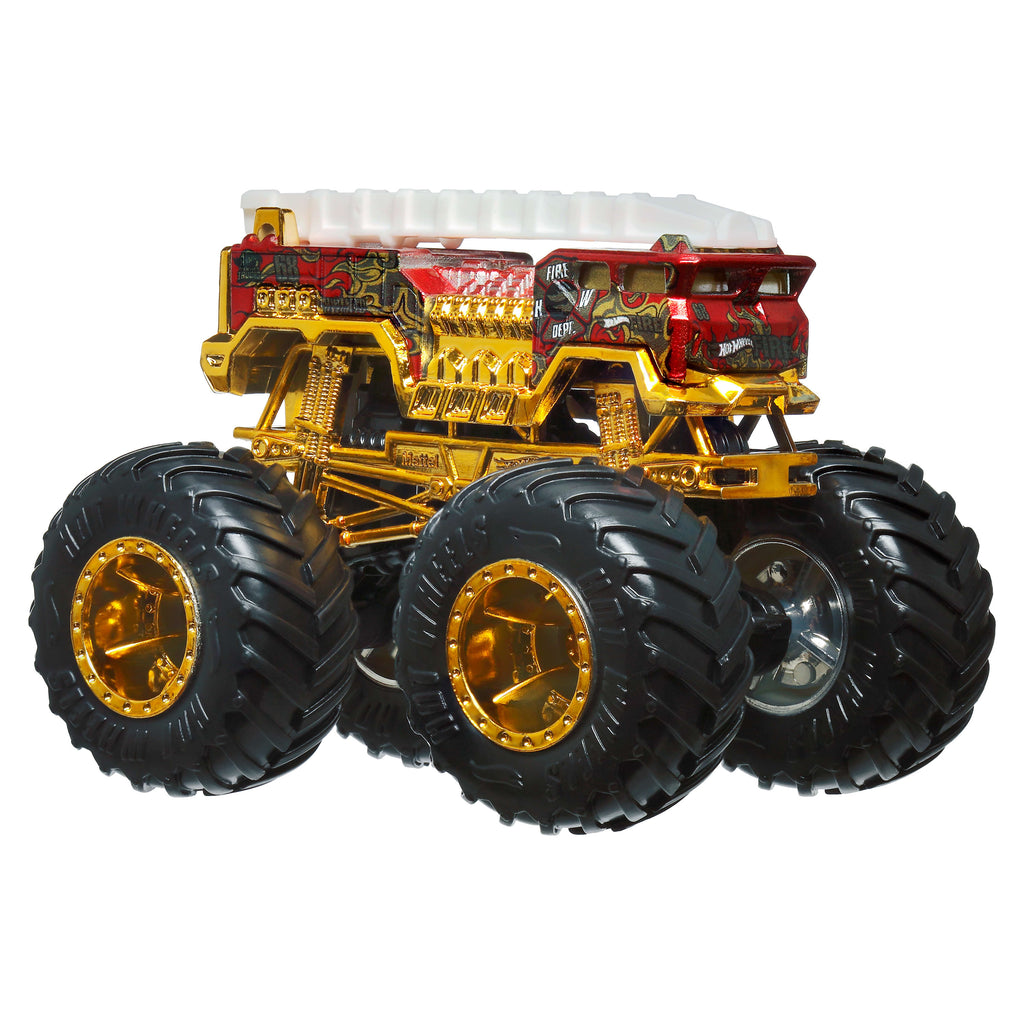 Hot Wheels® Monster Trucks Bigfoot Trophy Şampiyonları Tekli Arabalar 1:64 ölçekli üst düzey metal araç ve kupa (Stiller çeşitlilik gösterebilir)