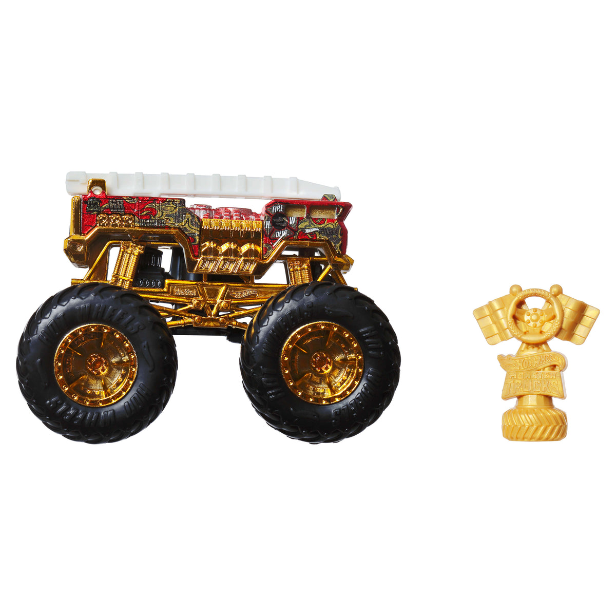 Hot Wheels® Monster Trucks Bigfoot Trophy Şampiyonları Tekli Arabalar 1:64 ölçekli üst düzey metal araç ve kupa (Stiller çeşitlilik gösterebilir)