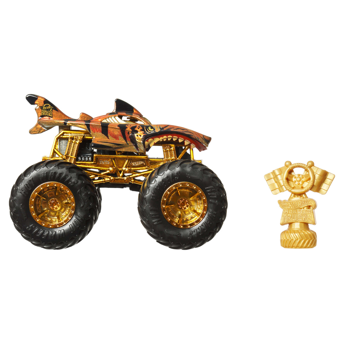 Hot Wheels® Monster Trucks Bigfoot Trophy Şampiyonları Tekli Arabalar 1:64 ölçekli üst düzey metal araç ve kupa (Stiller çeşitlilik gösterebilir)