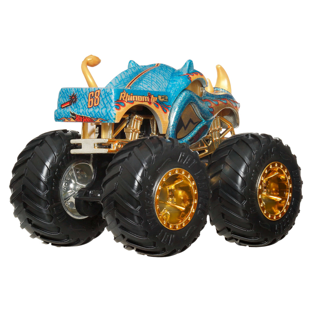Hot Wheels® Monster Trucks Bigfoot Trophy Şampiyonları Tekli Arabalar 1:64 ölçekli üst düzey metal araç ve kupa (Stiller çeşitlilik gösterebilir)