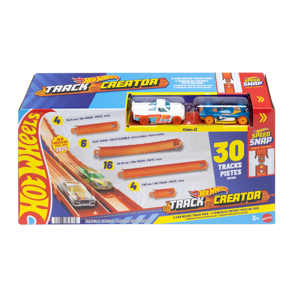 Hot Wheels Track Creator Çoklu Pist Paketi - 2 Metal Araba + 8 Metre Speed Snap Pist Seti (JDW42)
