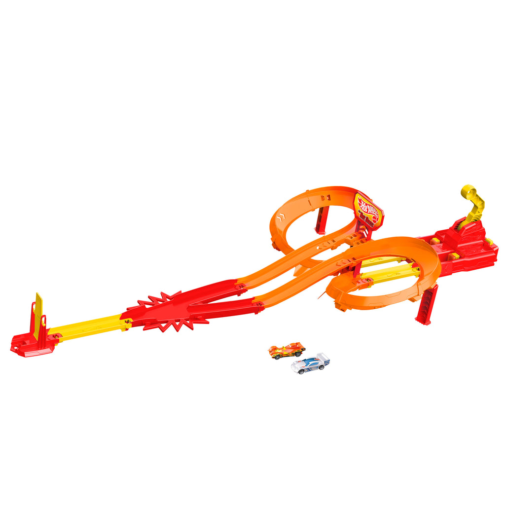 Hot Wheels Hot Ones Otoyol Oyun Seti - 2 Adet 1:64 Ölçekli Metal Araba Dahil, Çarpışma Bölgeli Yarış Pisti