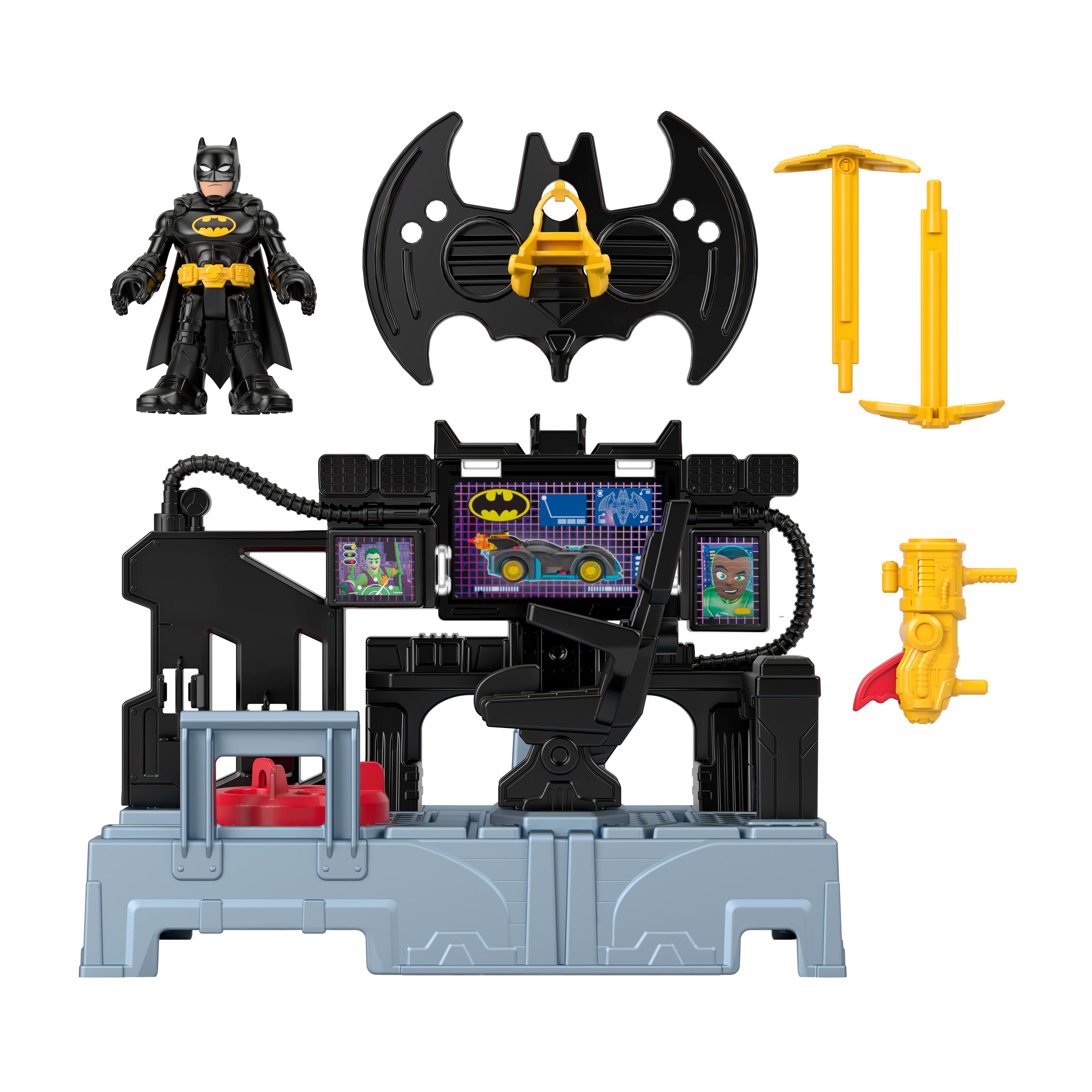 Imaginext DC Super Friends Bat Komuta Merkezi, ışıklı oyun seti ve Batman figürü