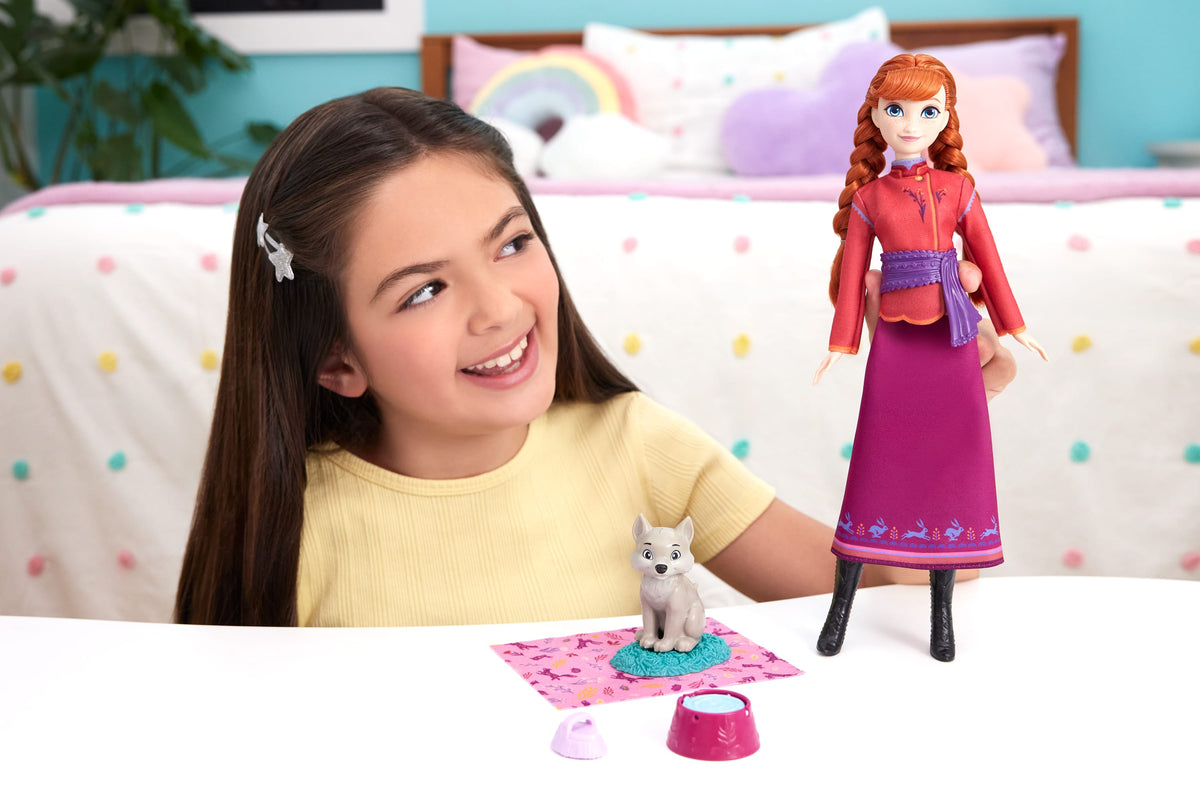 Filmden ilham alan Disney Karlar Ülkesi Anna bebek ve yavru kurt figürü, bakıma yönelik 4 aksesuar