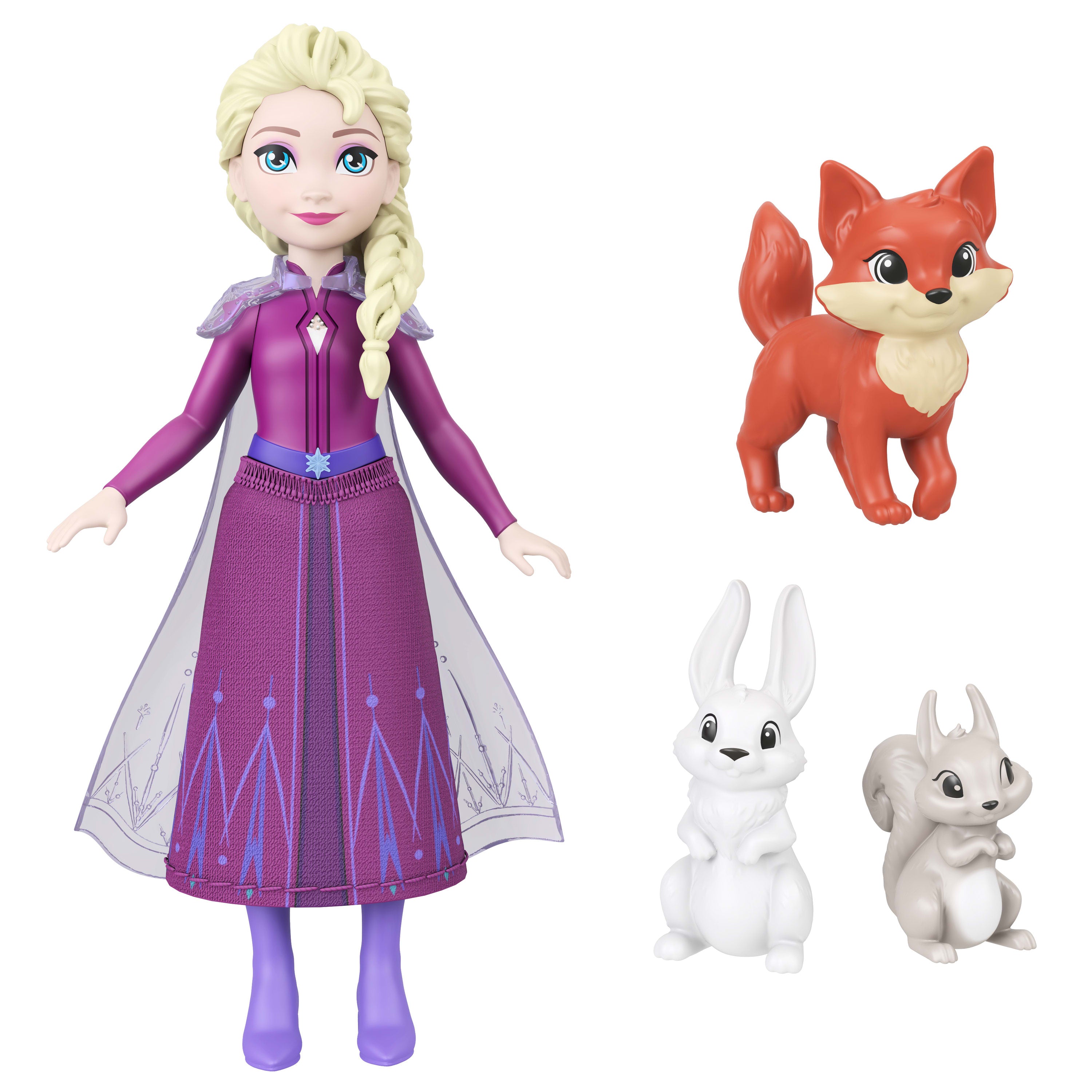 Disney Karlar Ülkesi Mini Kulübe Eğlencesi oyun seti, minik Elsa bebek, 3 hayvan figürü ve 8 aksesuar