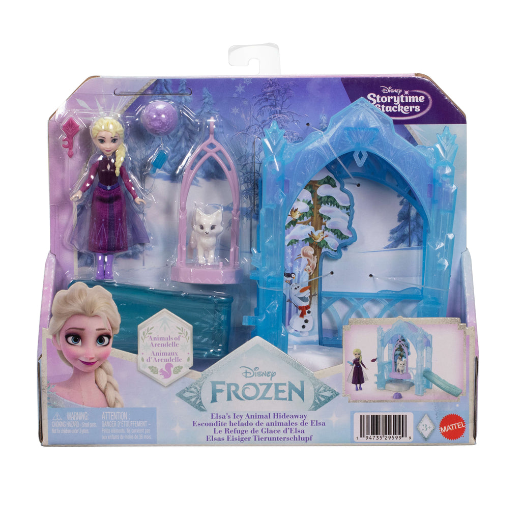 Disney Karlar Ülkesi Hikaye Alanları Elsa küçük bebek ve Sevimli Hayvan Dostları oyun seti, tilki ve kuş figürleri