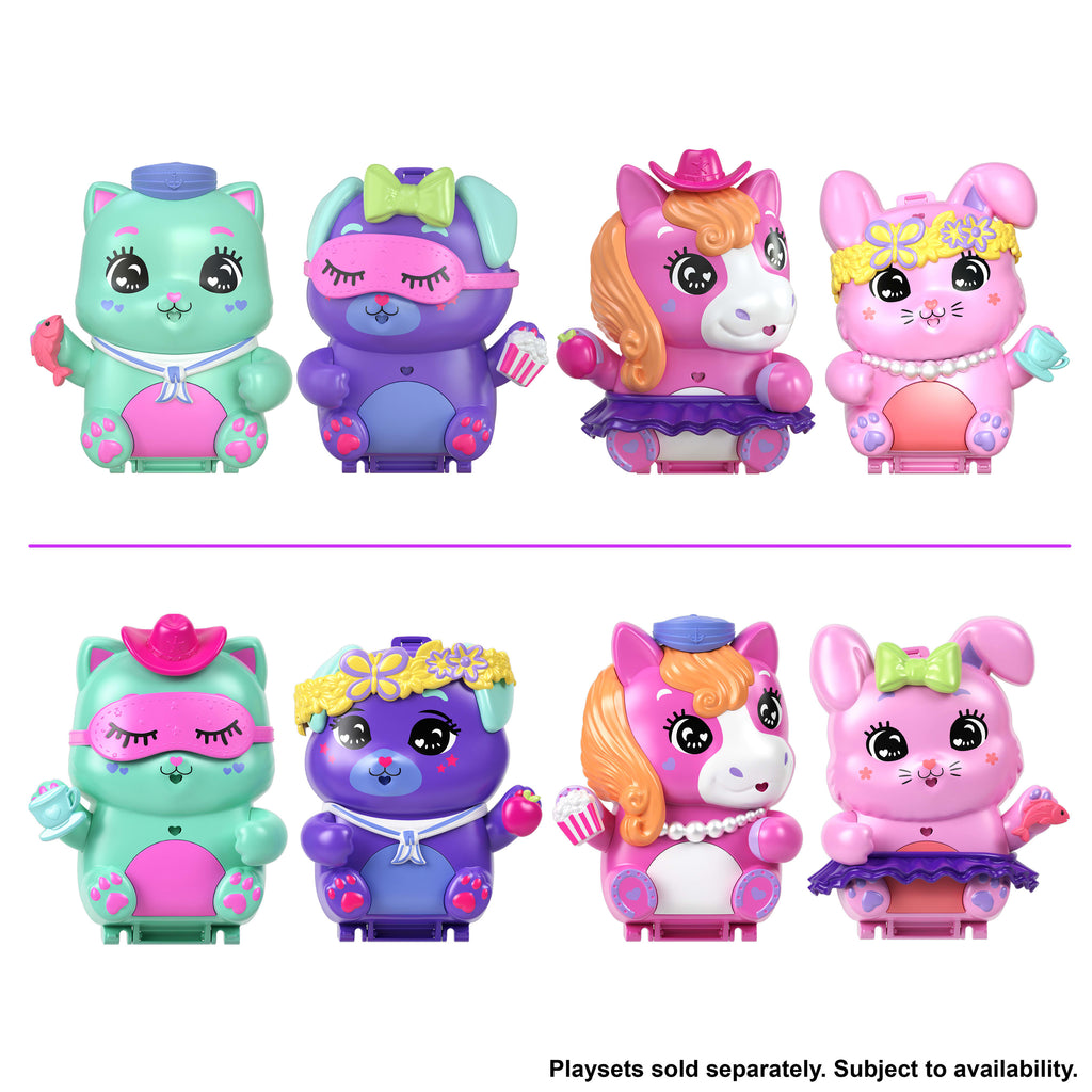 Polly Pocket mini oyun setleri, bebek, evcil hayvan ve aksesuarlar, sürprizlerle dolu mini seyahat oyuncakları