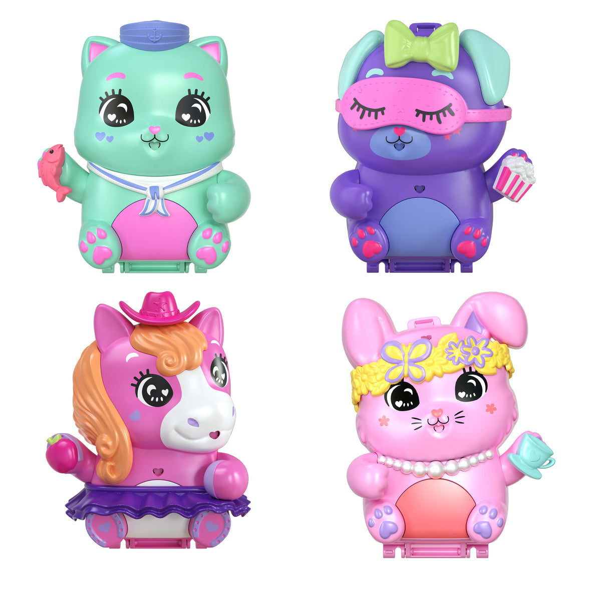 Polly Pocket mini oyun setleri, bebek, evcil hayvan ve aksesuarlar, sürprizlerle dolu mini seyahat oyuncakları