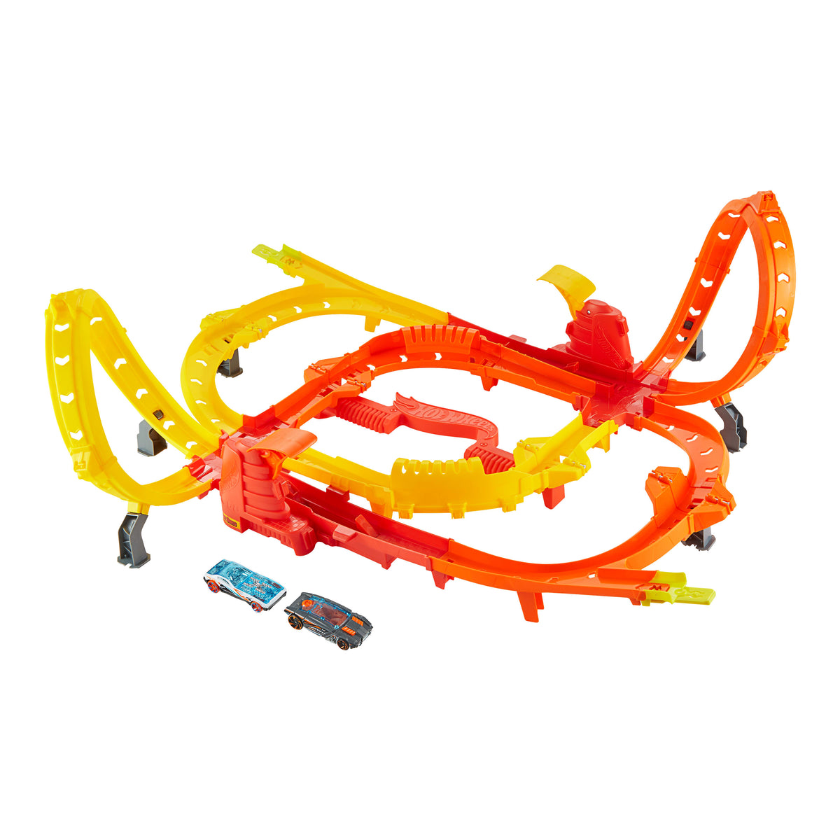 Hot Wheels Hot Ones Turbo Oyun Parkuru ve 1:64 Ölçekli 2 Adet Oyuncak Araba