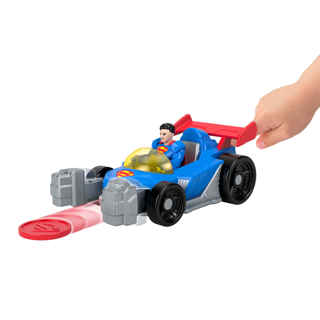 Fisher-Price Imaginext DC Super Friends Metal Force Supermobile oyuncak araba ve Superman aksiyon figürü seti