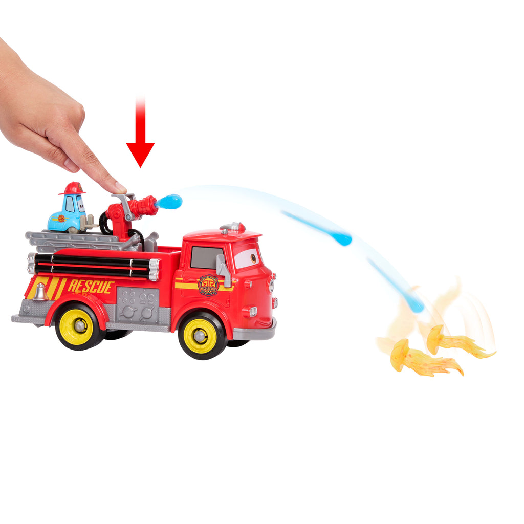 Disney ve Pixar Cars Radyatör Kasabası Hızlı Kahramanlar İtfaiyeci Red ve Guido figürleri ile aksesuarlar