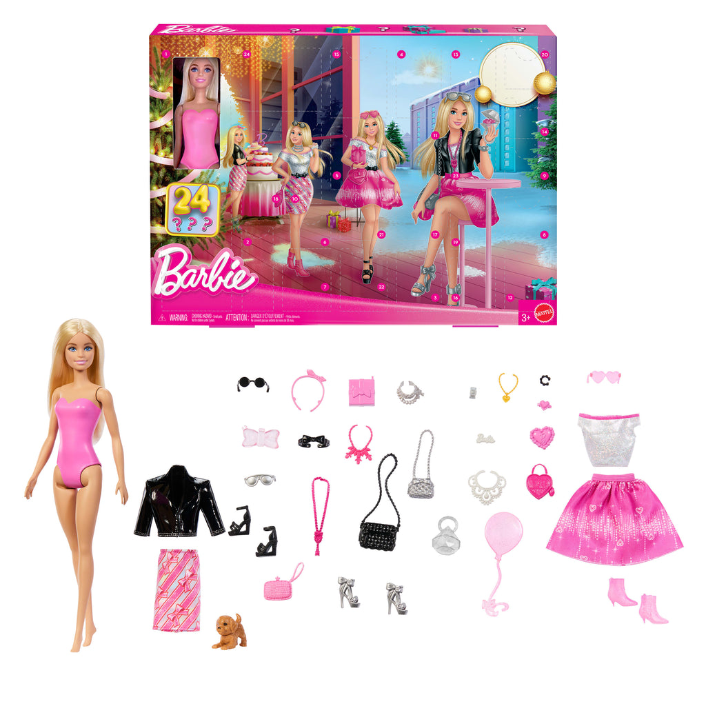 24 sürpriz kıyafet ve aksesuar içeren Barbie yılbaşı özel seti