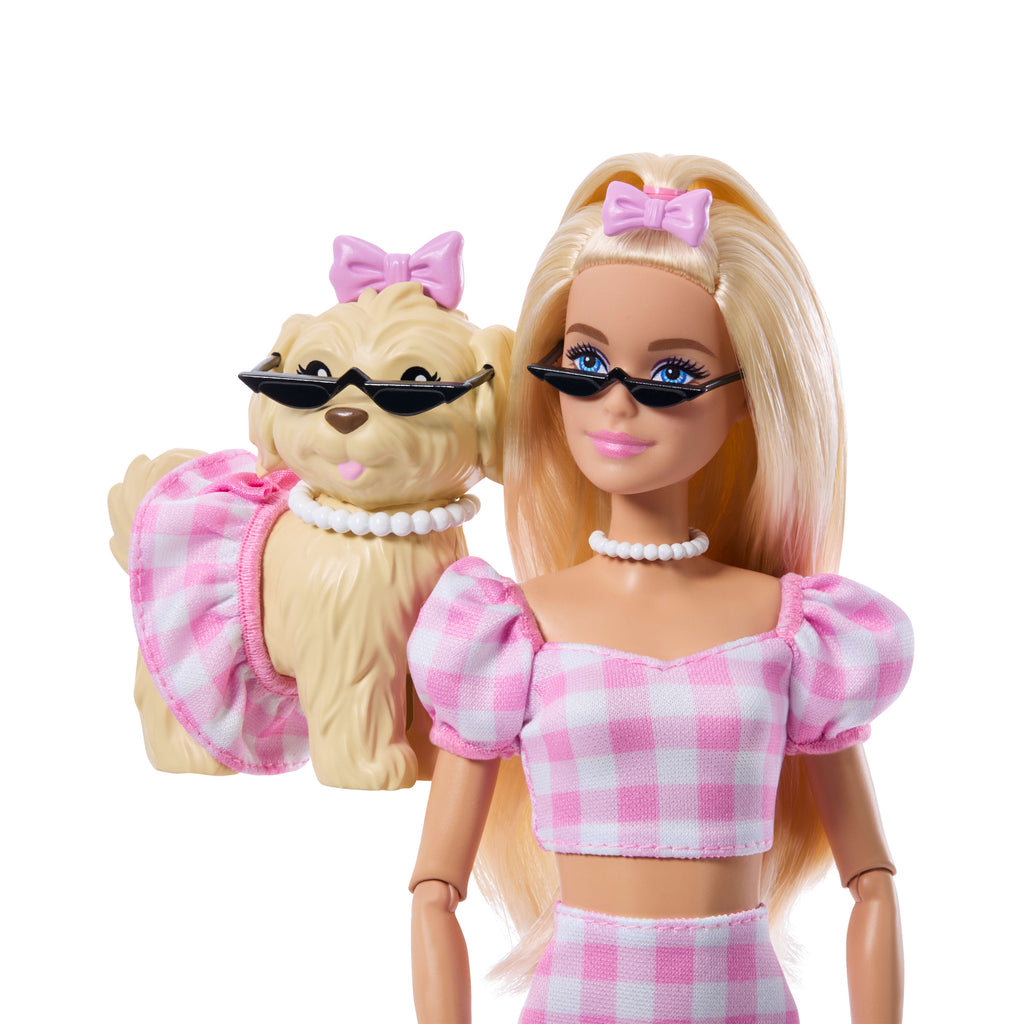 Barbie Twinning Looks Sarışın Bebek ve Köpeği (Pembe)