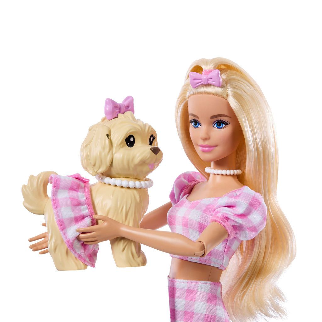 Barbie Twinning Looks Sarışın Bebek ve Köpeği (Pembe)
