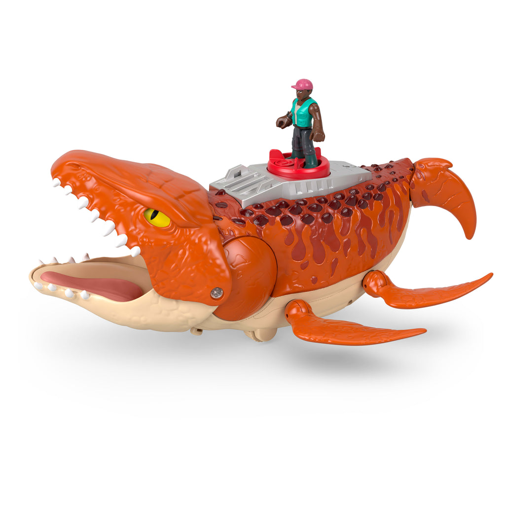 Fisher-Price Imaginext Jurassic World Rebirth Dev Ağızlı Mosasaurus dinozor oyuncağı ve oyun seti