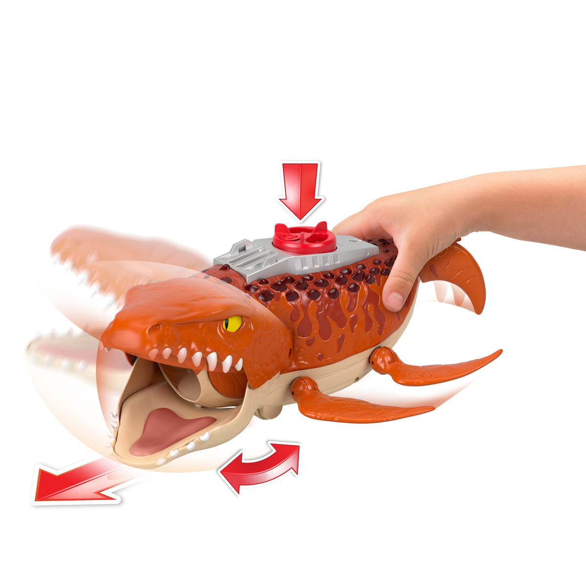 Fisher-Price Imaginext Jurassic World Rebirth Dev Ağızlı Mosasaurus dinozor oyuncağı ve oyun seti