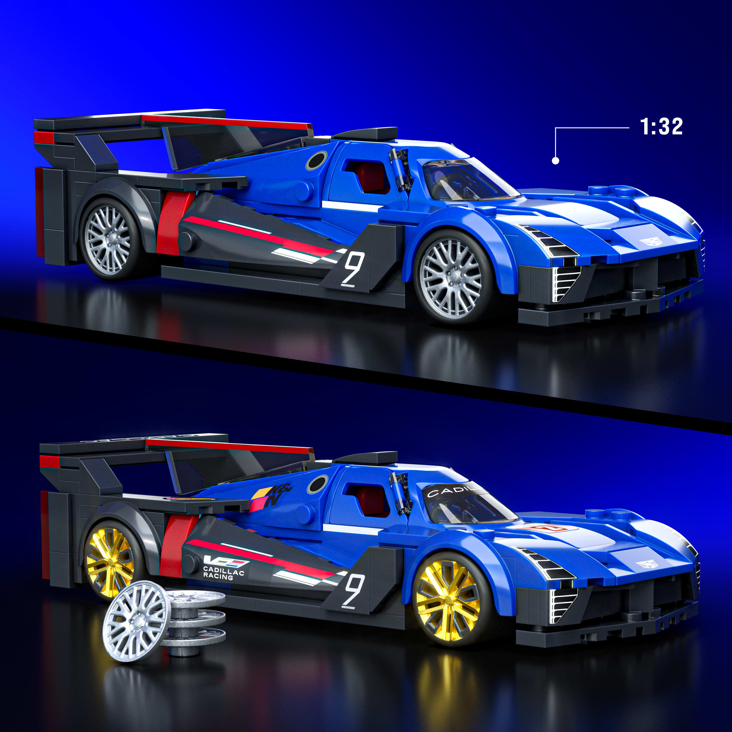 Mattel Brick Shop Hot Wheels Cadillac Project GTP Hypercar yapı oyuncağı seti (236 Parça), koleksiyoncular için