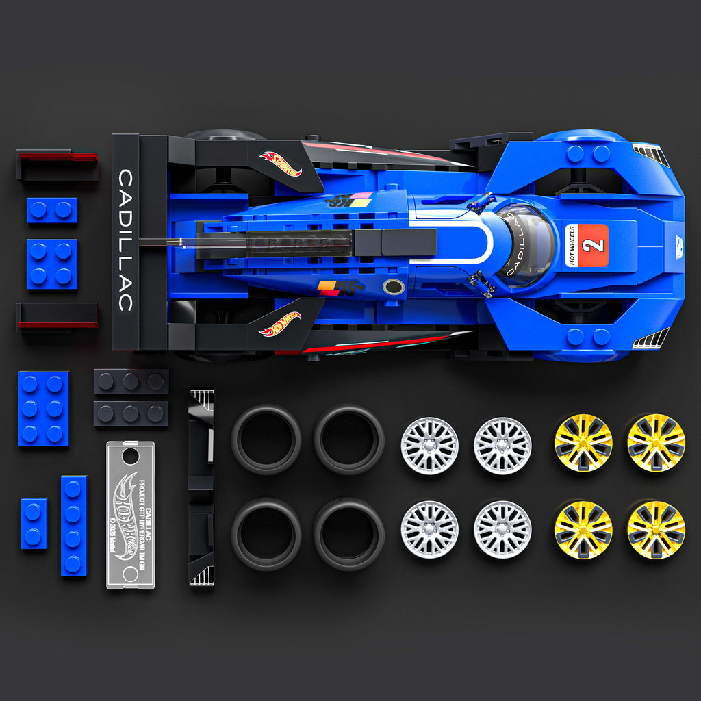 Mattel Brick Shop Hot Wheels Cadillac Project GTP Hypercar yapı oyuncağı seti (236 Parça), koleksiyoncular için