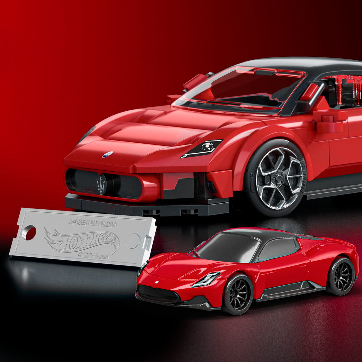 Mattel Brick Shop Hot Wheels Maserati MC20 yapı oyuncağı seti (250 Parça), koleksiyoncular için