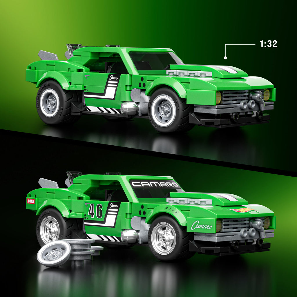 Mattel Brick Shop Hot Wheels Custom '68 Camaro yapı oyuncağı seti (289 Parça), koleksiyoncular için