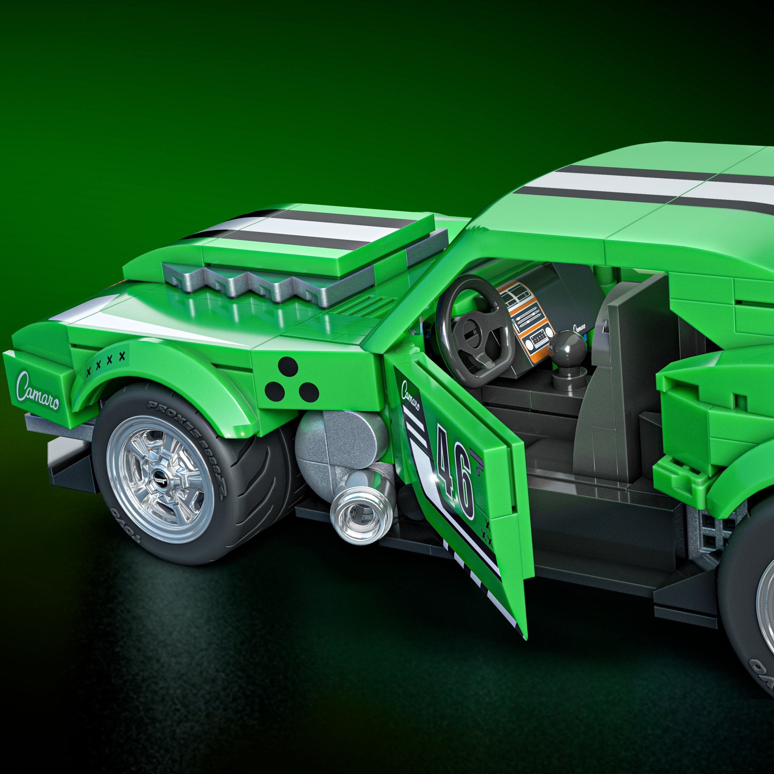 Mattel Brick Shop Hot Wheels Custom '68 Camaro yapı oyuncağı seti (289 Parça), koleksiyoncular için