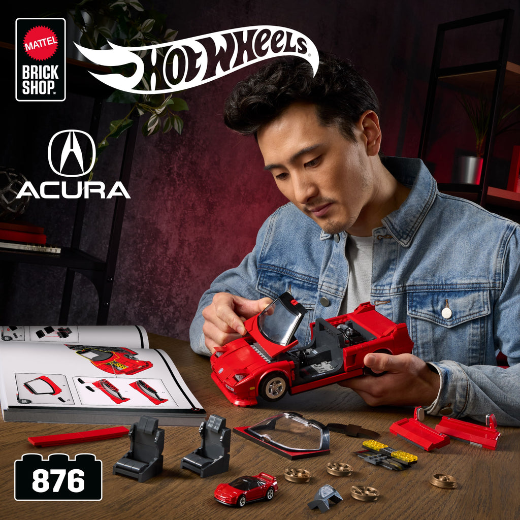 Mattel Brick Shop Hot Wheels '90 Acura NSX Yapı oyuncağı (876 parça), koleksiyoncular için
