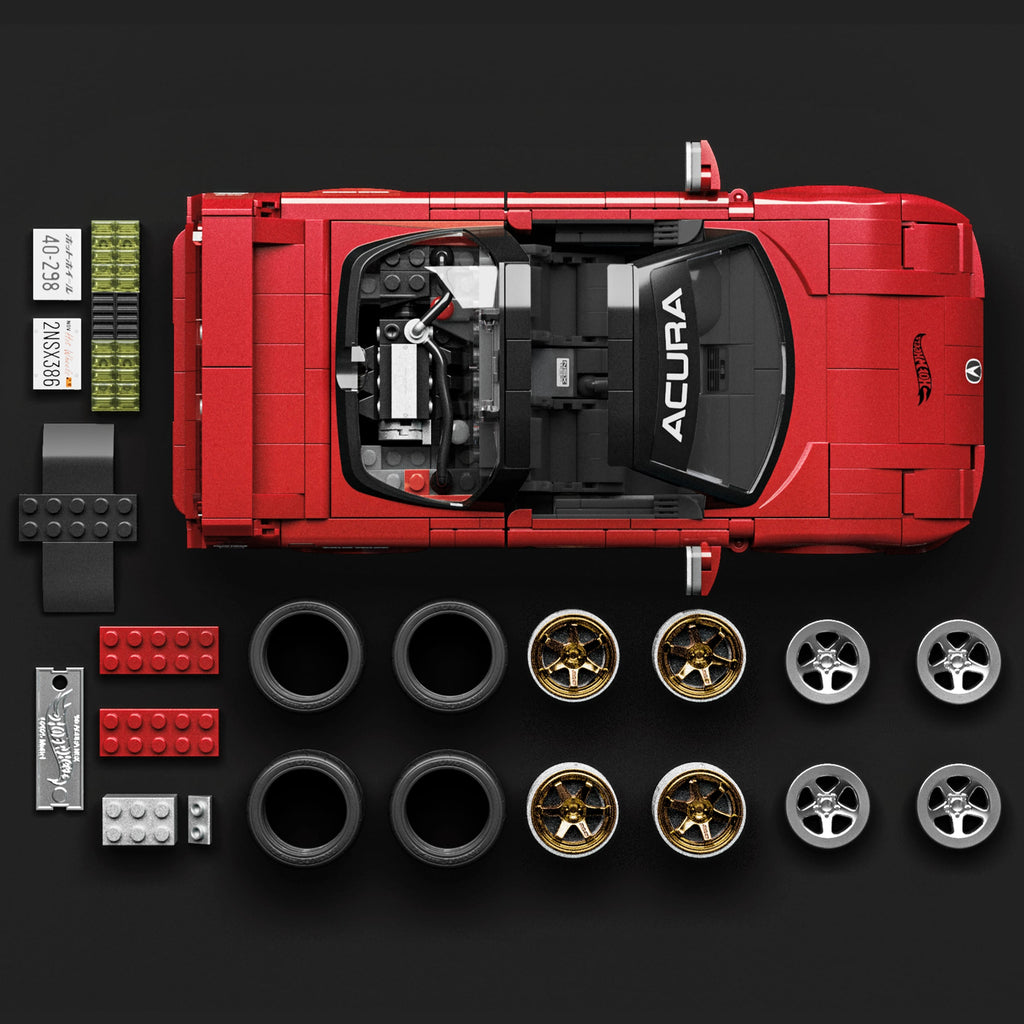 Mattel Brick Shop Hot Wheels '90 Acura NSX Yapı oyuncağı (876 parça), koleksiyoncular için