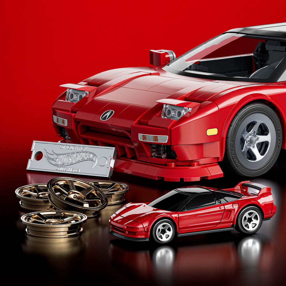 Mattel Brick Shop Hot Wheels '90 Acura NSX Yapı oyuncağı (876 parça), koleksiyoncular için