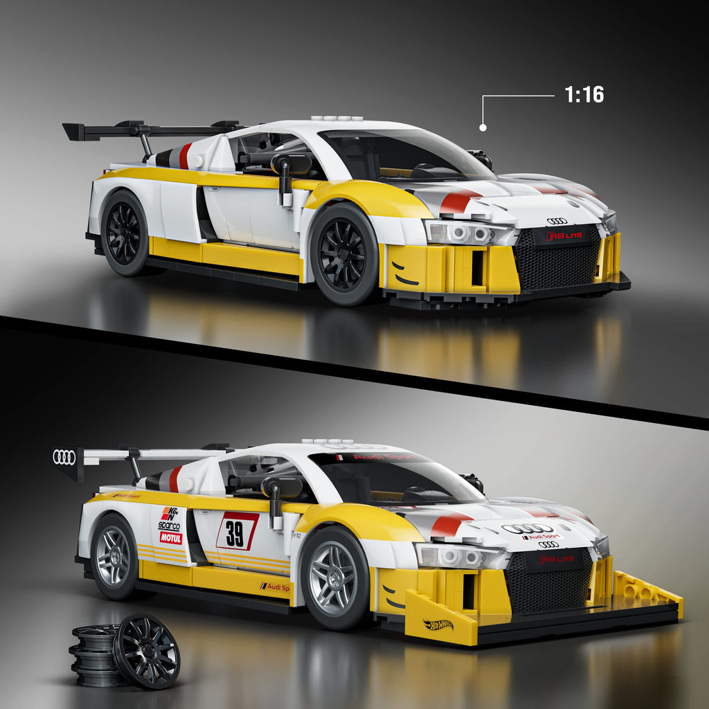 Mattel Brick Shop Hot Wheels '15 Audi R8 LMS Yapım Seti (820 Parça)