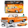Mattel Brick Shop Hot Wheels Custom '62 Chevy Pickup oyuncağı seti (858 Parça), koleksiyoncular için