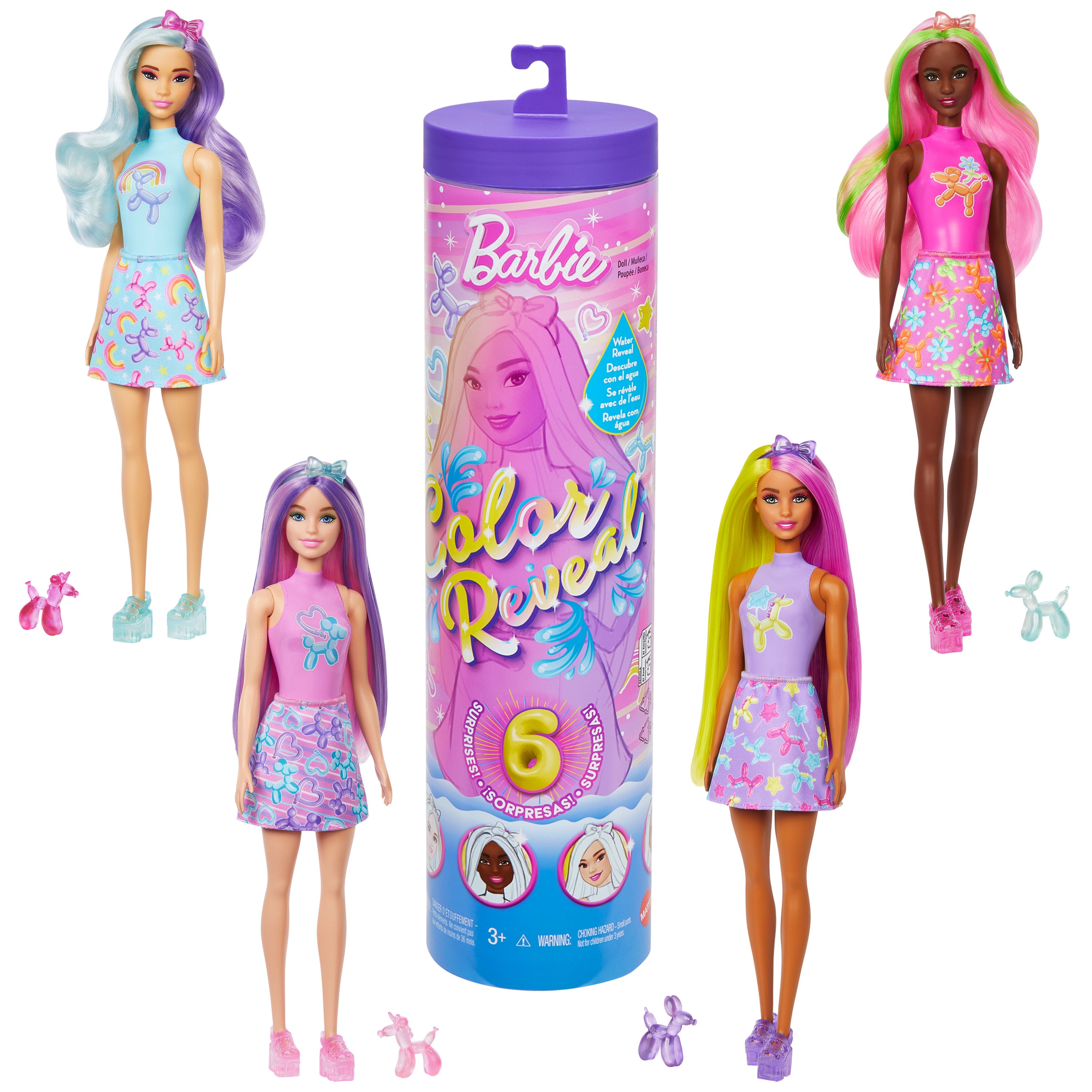 Barbie Color Reveal Balon Hayvanlar Serisi Bebek (6 Sürpriz) (Sürpriz Asorti)