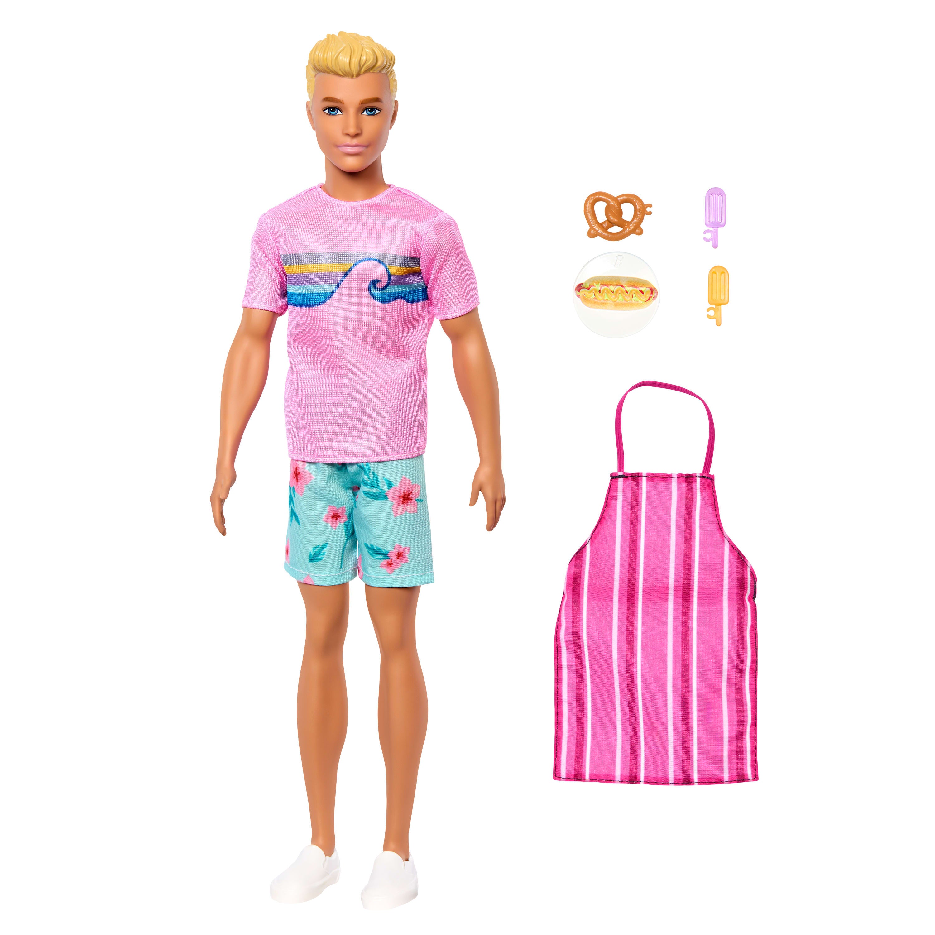 Klasik kıyafeti ve hikaye anlatımını zenginleştiren aksesuarlarıyla Barbie Mysteries: Beach Detectives Ken bebek