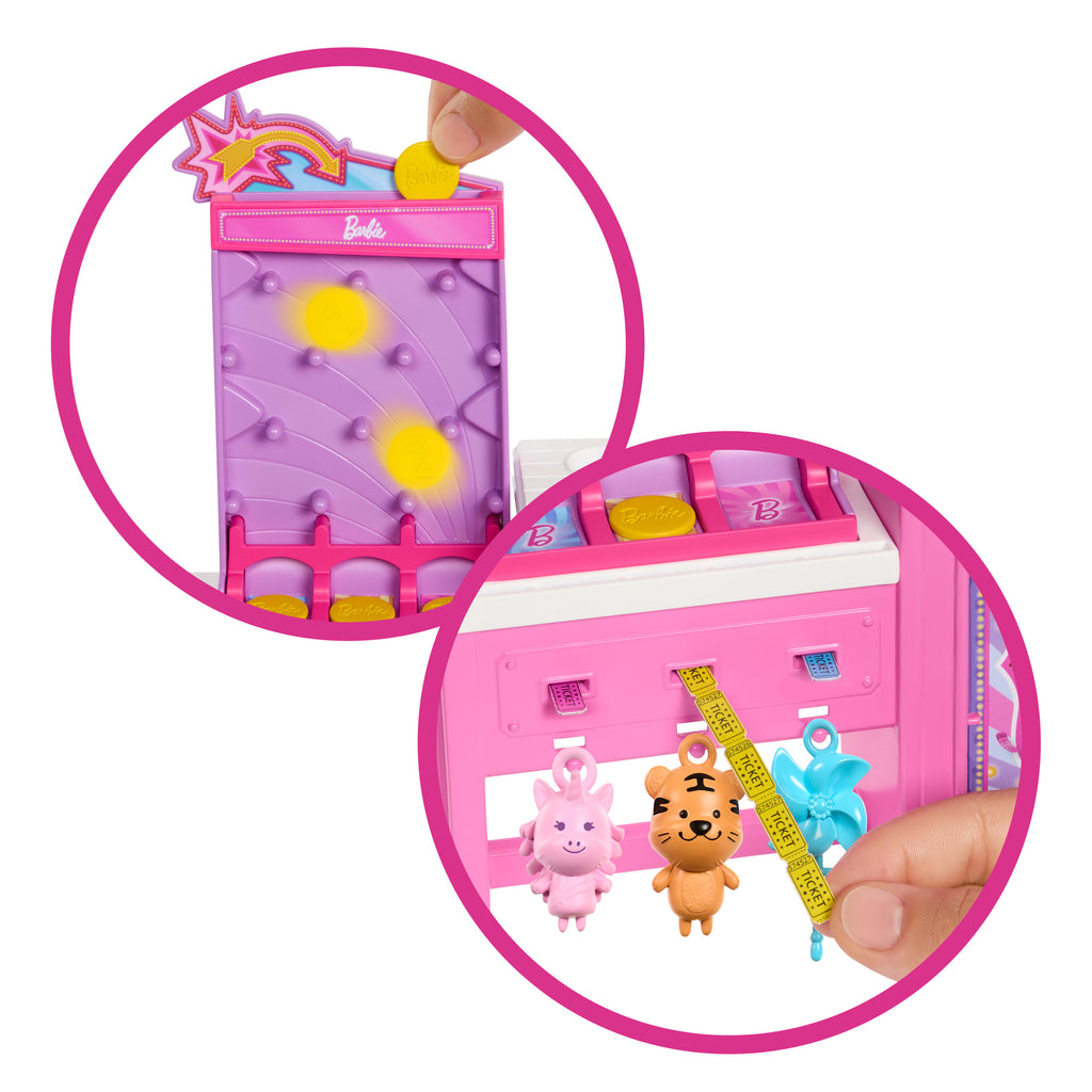 Barbie Mysteries: Beach Detectives Barbie "Malibu" bebek, pamuk şeker makinesi ve aksesuarlar ile oyun seti