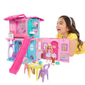 Bebek ve 15'ten fazla aksesuar içeren ve açılınca boyu 43 x +33 cm'yi geçen Barbie Chelsea açılır bebek evi