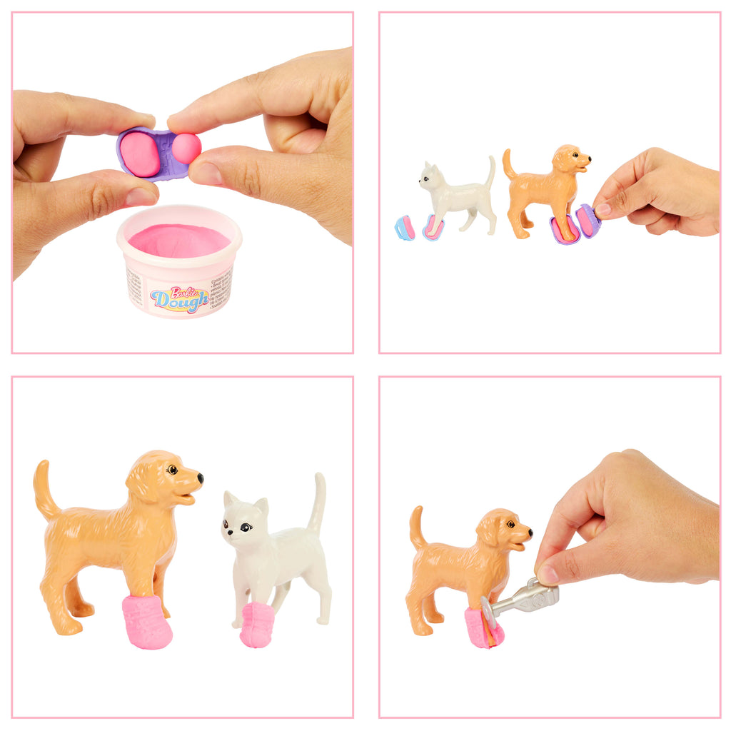 Barbie'nin Veteriner Kliniği oyun seti, pembe saçlı bebek, veteriner eşyaları ve 10'dan fazla aksesuar