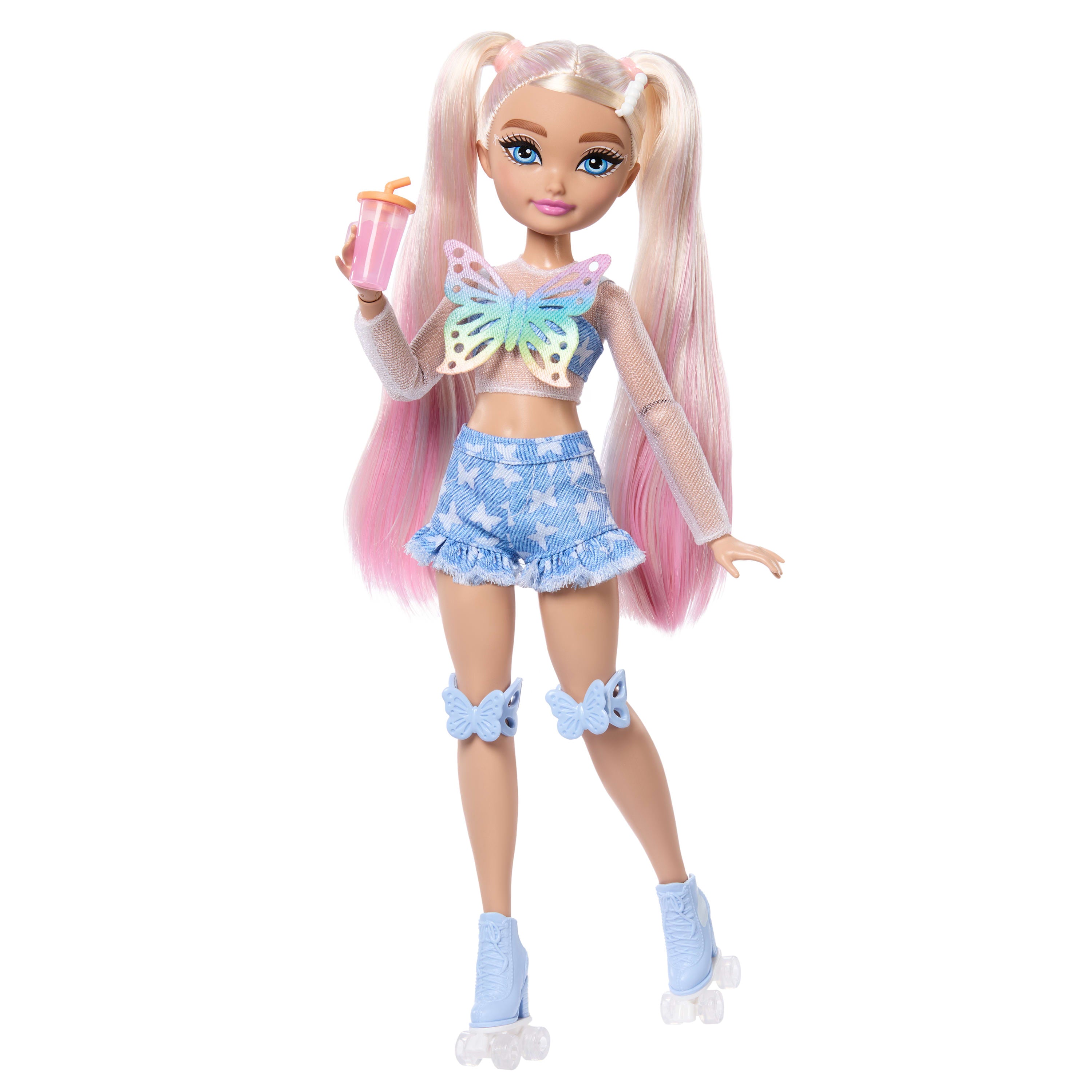Rüya Arkadaşlar Patenci Barbie "Malibu" bebek ve makyaj temalı 9 aksesuar