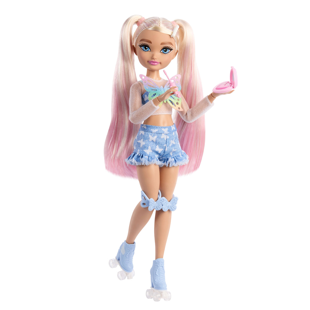 Rüya Arkadaşlar Patenci Barbie "Malibu" bebek ve makyaj temalı 9 aksesuar