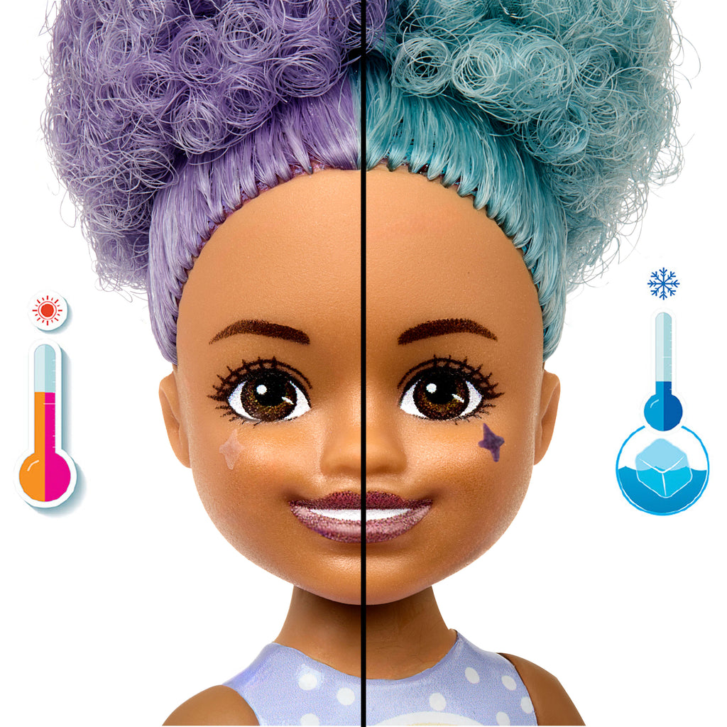 Barbie Chelsea Pop Reveal Atıştırmalık Serisi bebek, kokulu bebek ve evcil hayvan figürü dahil 5 farklı sürpriz (Stiller çeşitlilik gösterebilir)