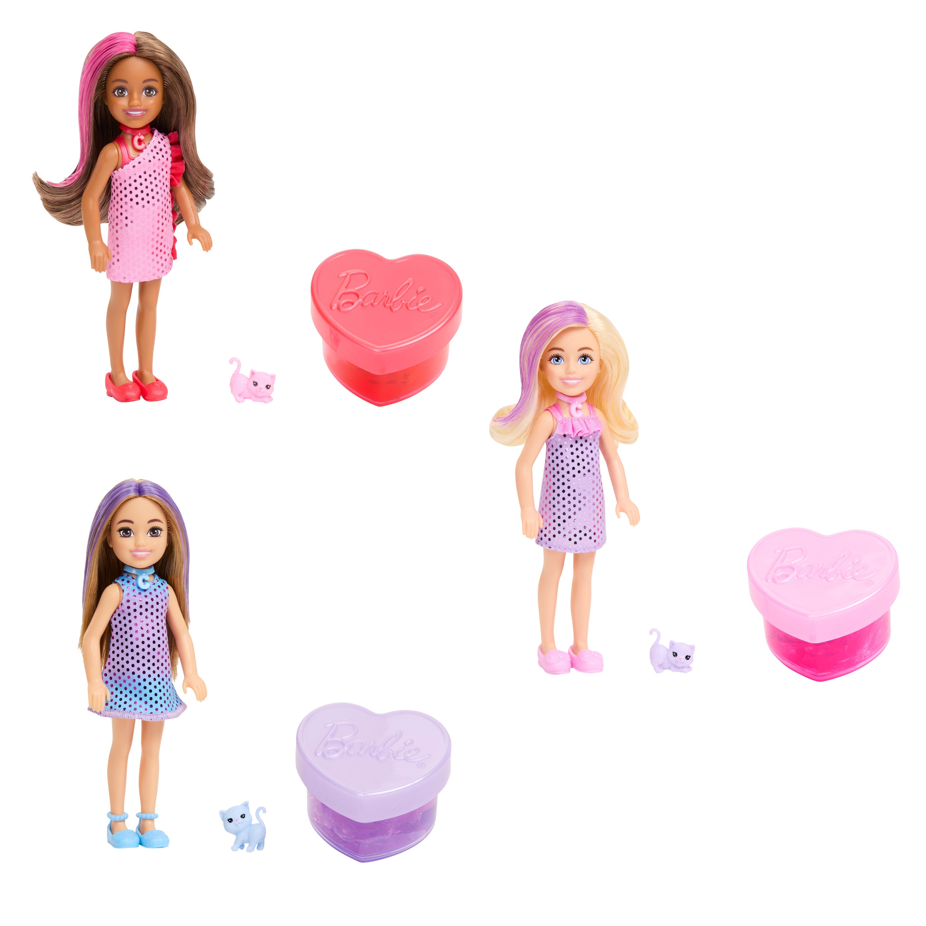 Barbie Party Unboxed Chelsea Bebeği (Glam Parti Serisi, 6 Sürpriz) (Sürpriz Asorti)