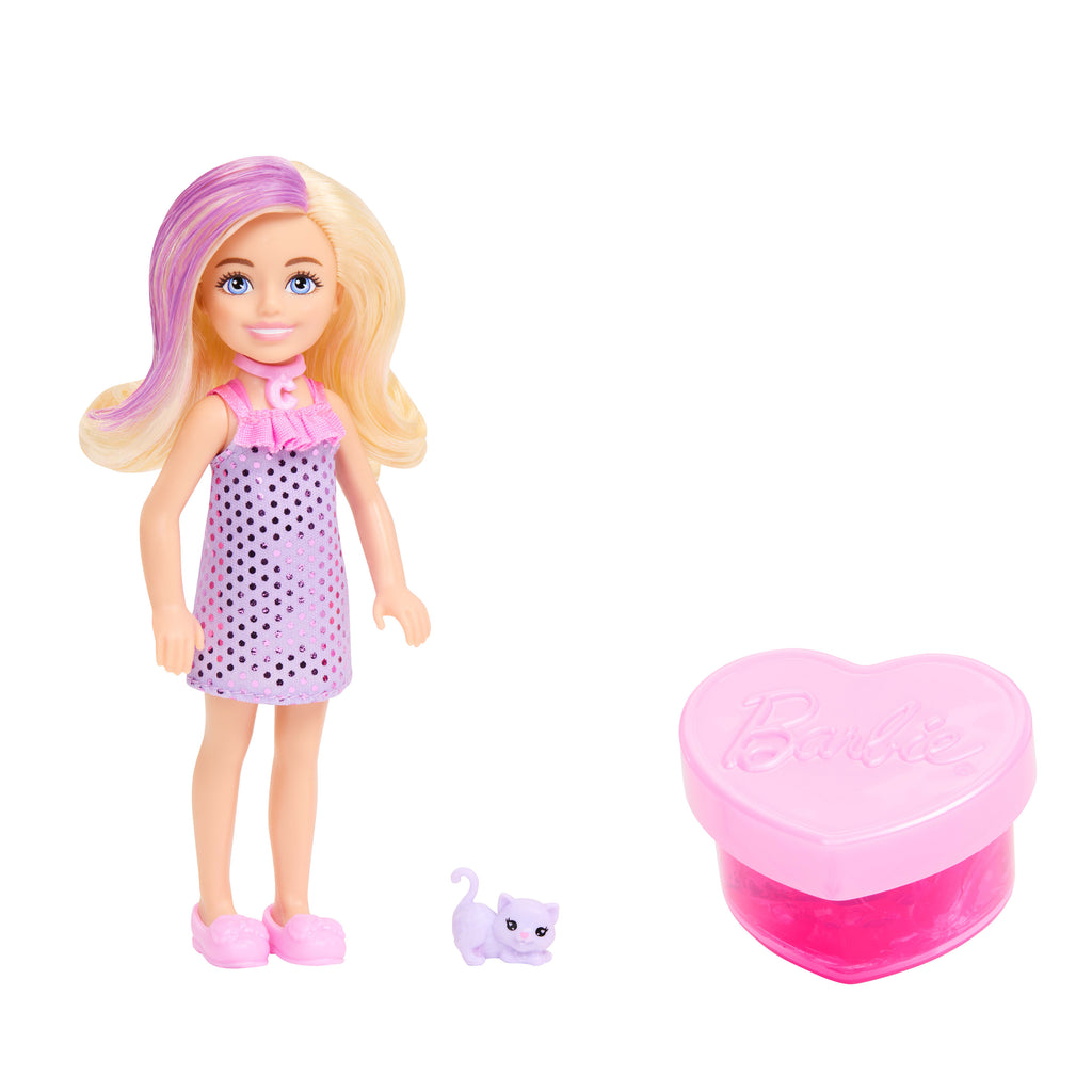 Barbie Party Unboxed Chelsea Bebeği (Glam Parti Serisi, 6 Sürpriz) (Sürpriz Asorti)