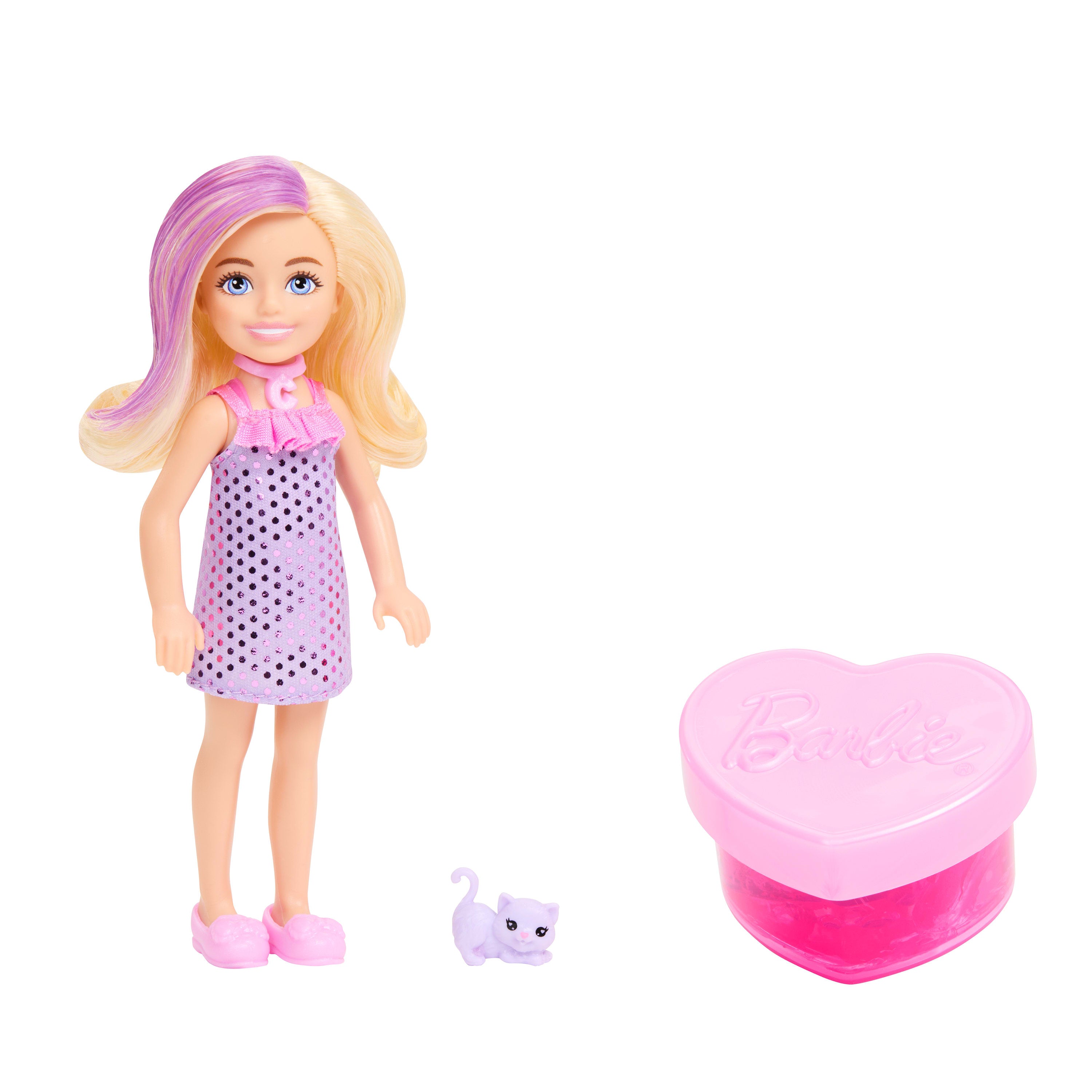 Barbie Party Unboxed Chelsea Bebeği (Glam Parti Serisi, 6 Sürpriz) (Sürpriz Asorti)