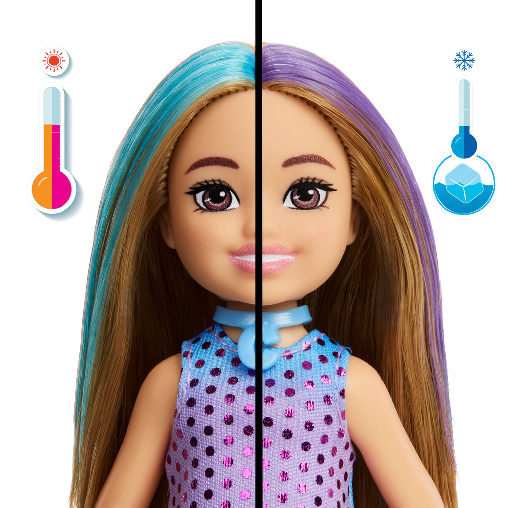 Barbie Party Unboxed Chelsea Bebeği (Glam Parti Serisi, 6 Sürpriz) (Sürpriz Asorti)