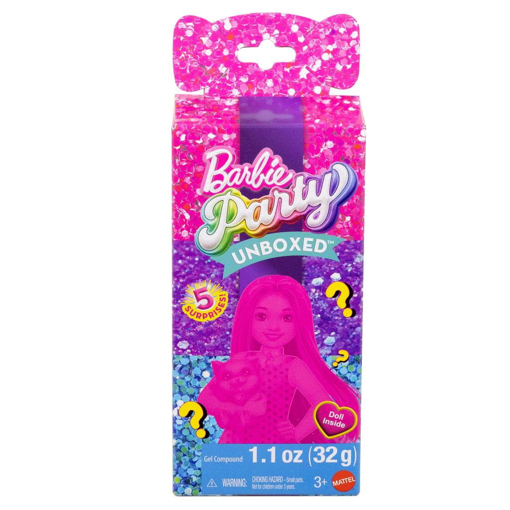 Barbie Party Unboxed Chelsea Bebeği (Glam Parti Serisi, 6 Sürpriz) (Sürpriz Asorti)