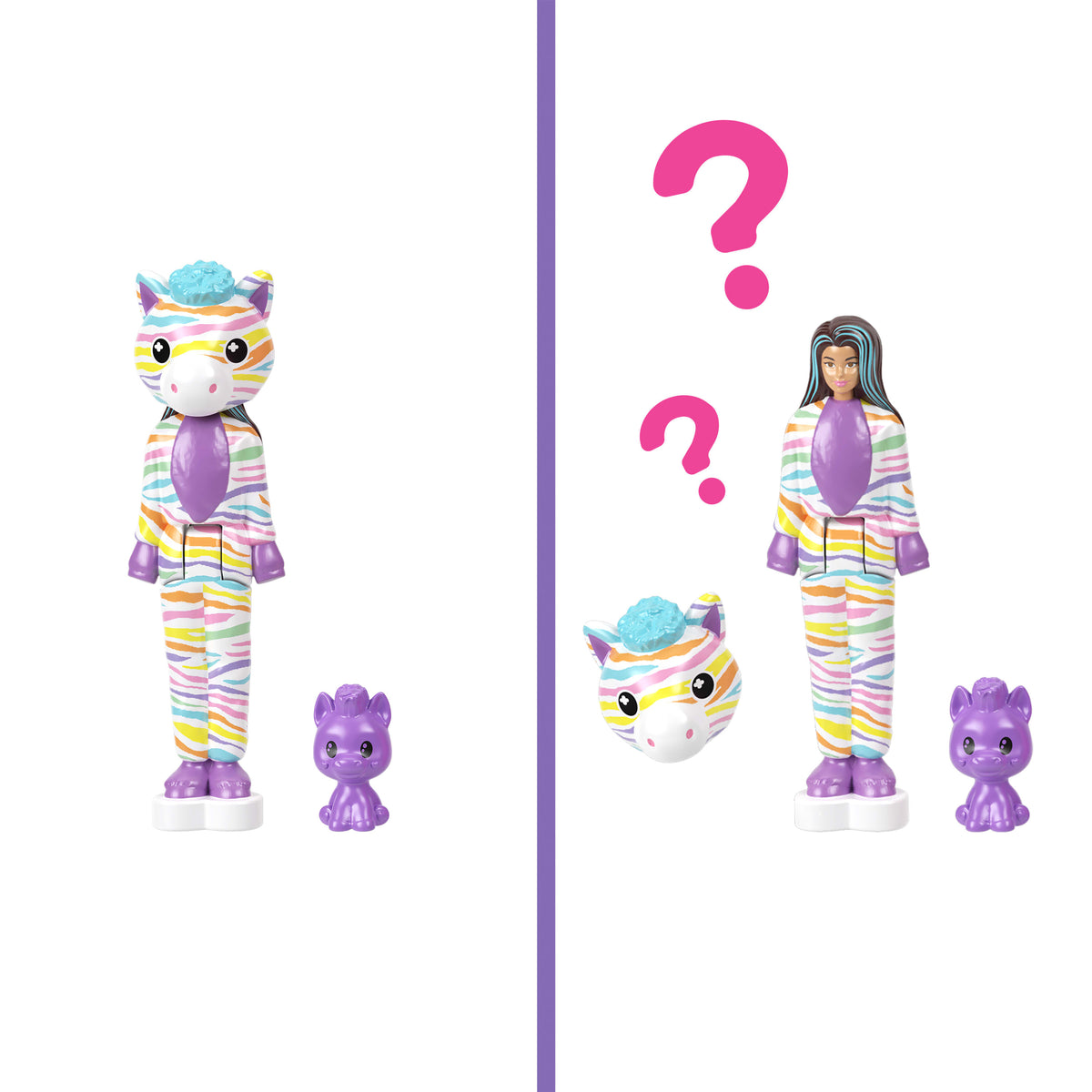Barbie Mini BarbieLand Color Reveal deniz kızı bebekler, 4 cm'lik bebek, sürprizli su değişimi (Stiller çeşitlilik gösterebilir), Seri 3