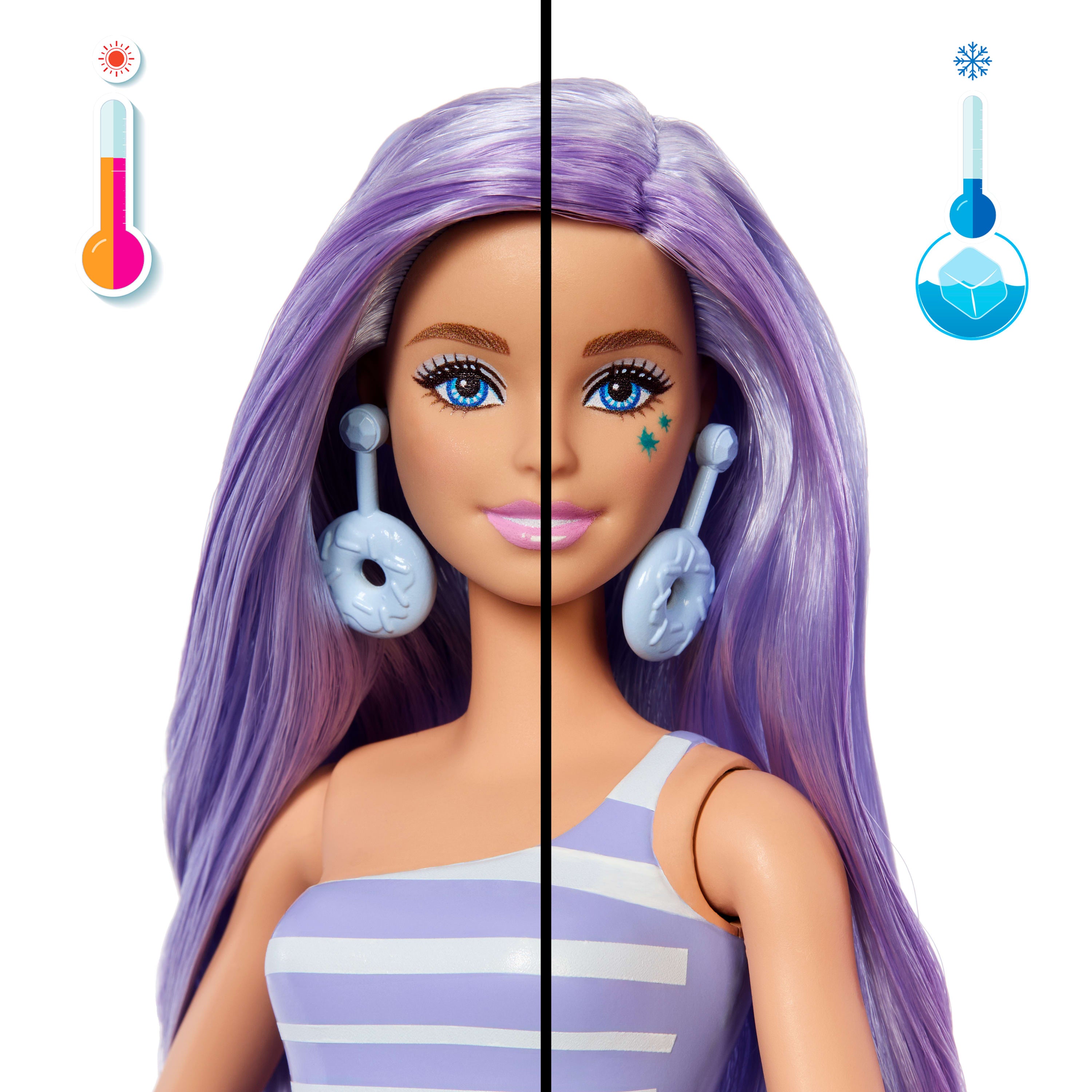 Barbie Pop Reveal Atıştırmalık Serisi bebek ve aksesuar seti, Çörek Düşkünü Hayalperest Kız ve evcil hayvanı