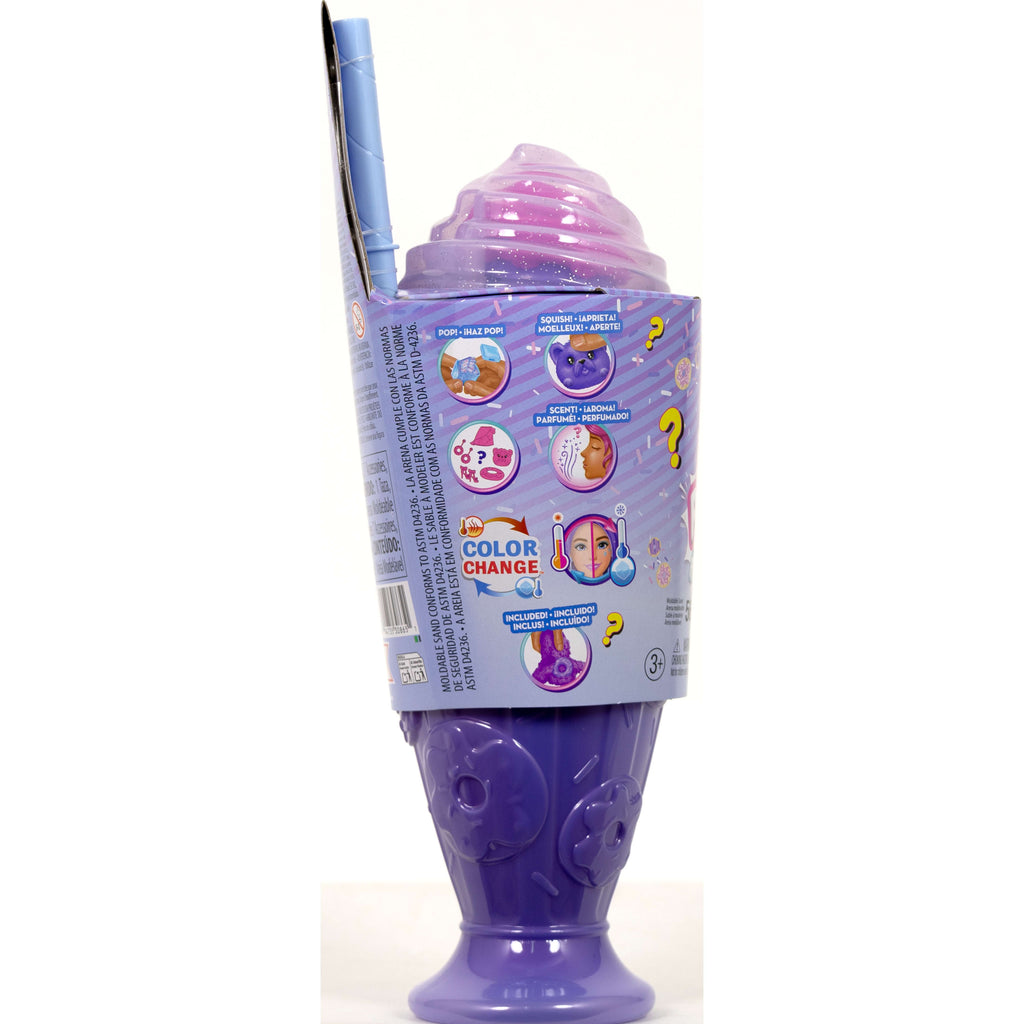Barbie Pop Reveal Atıştırmalık Serisi bebek ve aksesuar seti, Çörek Düşkünü Hayalperest Kız ve evcil hayvanı